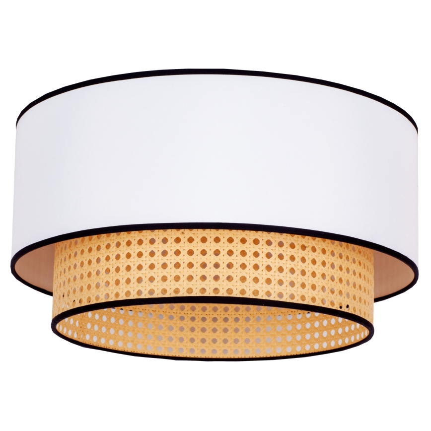 Duolla - Mennyezeti lámpa BOHO 1xE27/15W/230V átm. 45 cm fehér/rattan