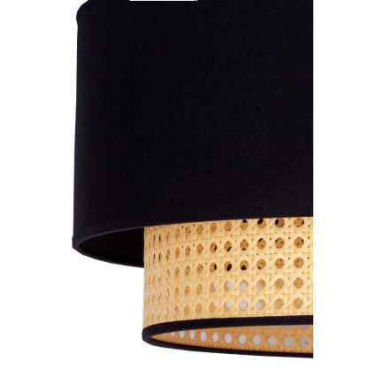 Duolla - Mennyezeti lámpa BOHO 1xE27/15W/230V átm. 45 cm fekete/rattan