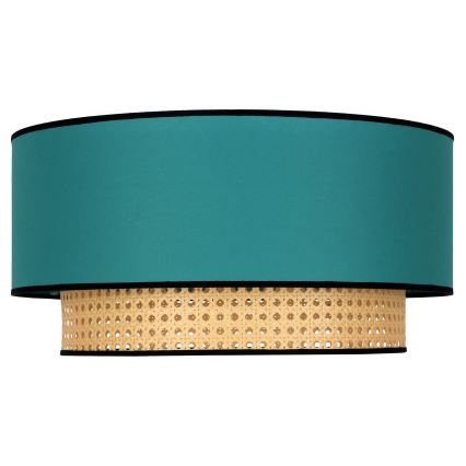 Duolla - Mennyezeti lámpa BOHO 1xE27/15W/230V átm. 45 cm türkiz/rattan