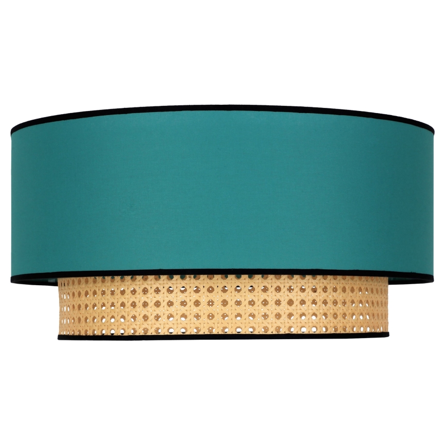 Duolla - Mennyezeti lámpa BOHO 1xE27/15W/230V átm. 45 cm türkiz/rattan