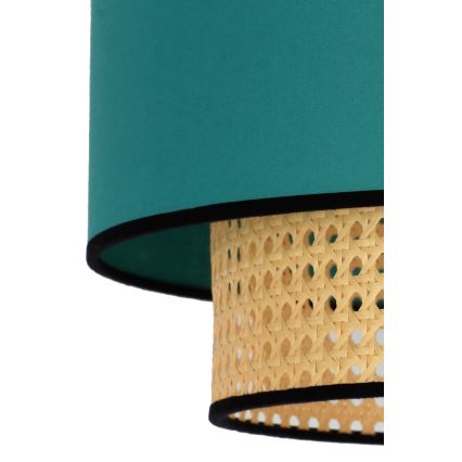 Duolla - Mennyezeti lámpa BOHO 1xE27/15W/230V átm. 45 cm türkiz/rattan
