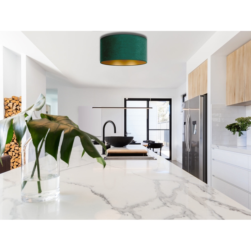 Duolla - Mennyezeti lámpa BRISTOL 1xE27/15W/230V á. 40 cm sötétzöld/arany