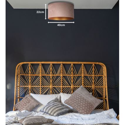 Duolla - Mennyezeti lámpa BRISTOL 1xE27/15W/230V á. 45 cm bézs/arany