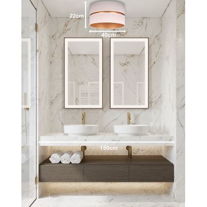 Duolla - Mennyezeti lámpa DUO 1xE27/15W/230V átm. 40 cm bézs/arany