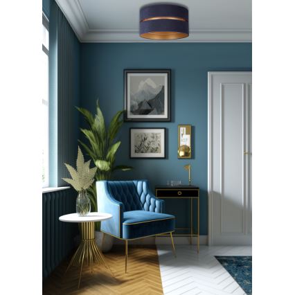 Duolla - Mennyezeti lámpa DUO 1xE27/15W/230V átm. 40 cm kék/arany