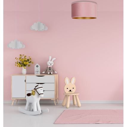 Duolla - Mennyezeti lámpa ROLLER 1xE27/15W/230V d. 40 cm rózsaszín/arany