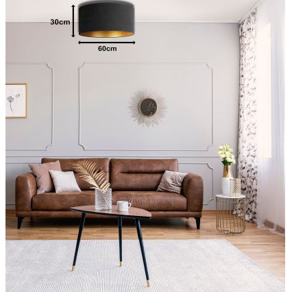 Duolla - Mennyezeti lámpa ROLLER 3xE27/15W/230V á. 60 cm fekete/arany