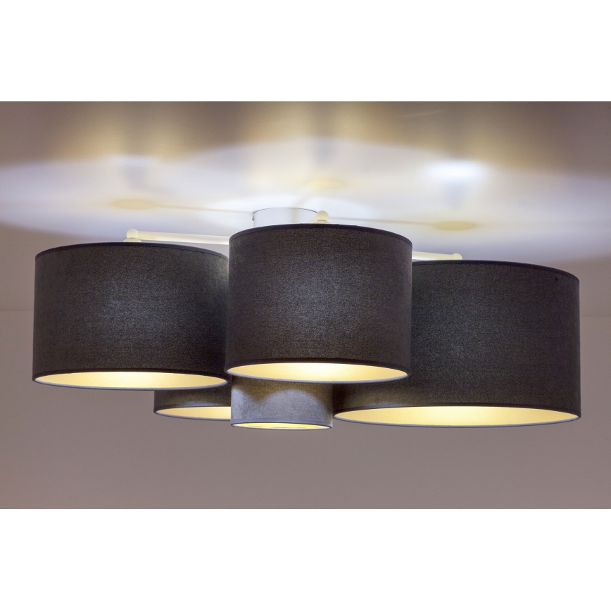 Duolla - Mennyezeti lámpa ROLLER PENTO 5xE27/60W/230V antracit