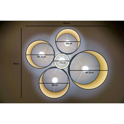 Duolla - Mennyezeti lámpa ROLLER PENTO 5xE27/60W/230V antracit