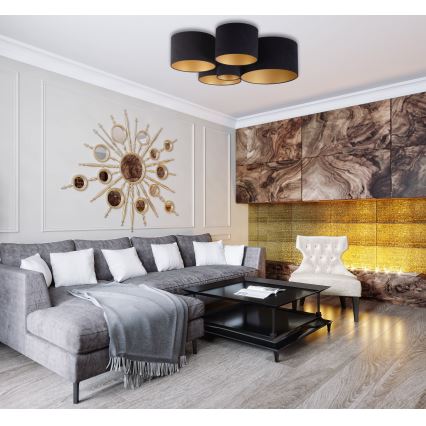 Duolla - Mennyezeti lámpa ROLLER PENTO 5xE27/60W/230V fekete/arany