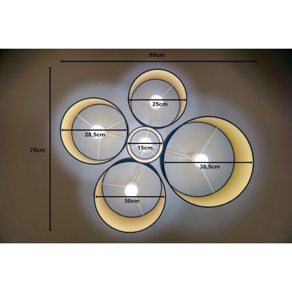 Duolla - Mennyezeti lámpa ROLLER PENTO 5xE27/60W/230V kék