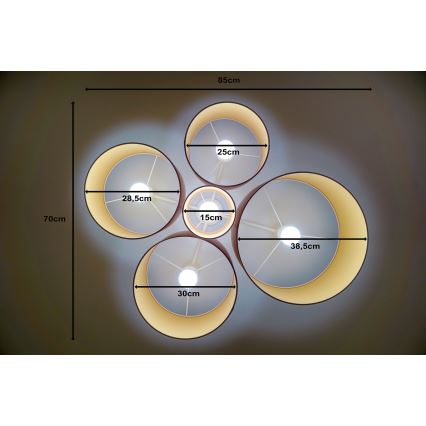 Duolla - Mennyezeti lámpa ROLLER PENTO 5xE27/60W/230V rózsaszín