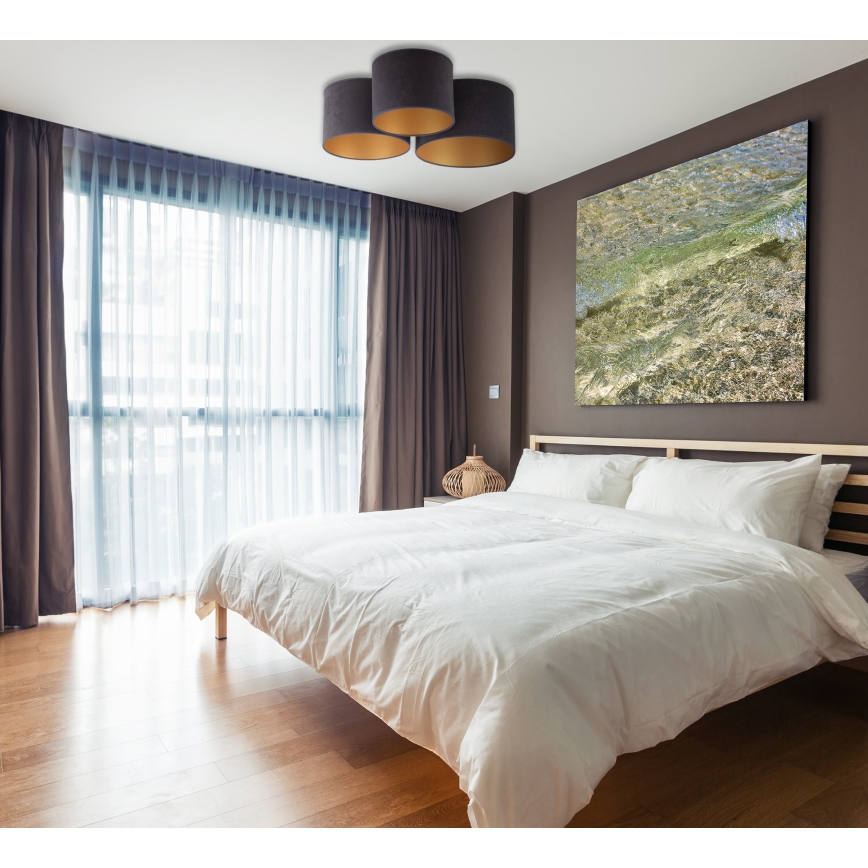 Duolla - Mennyezeti lámpa ROLLER TRIO 3xE27/60W/230V antracit