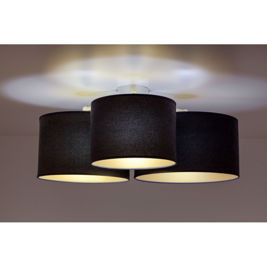 Duolla - Mennyezeti lámpa ROLLER TRIO 3xE27/60W/230V antracit