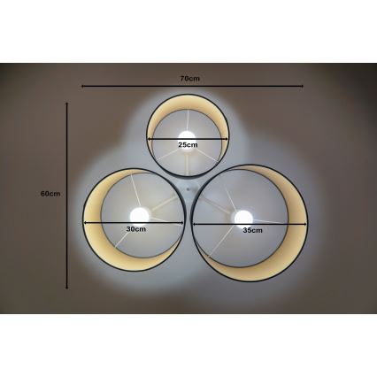 Duolla - Mennyezeti lámpa ROLLER TRIO 3xE27/60W/230V antracit