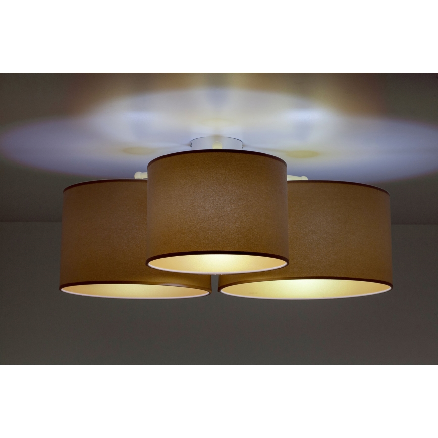 Duolla - Mennyezeti lámpa ROLLER TRIO 3xE27/60W/230V barna