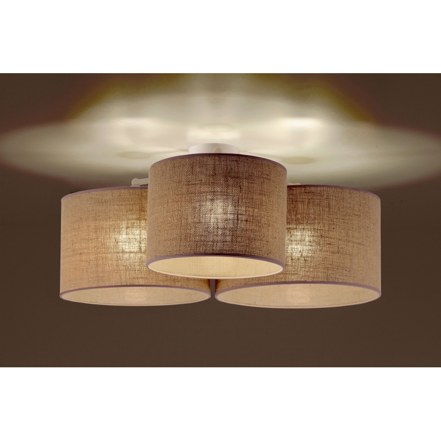 Duolla - Mennyezeti lámpa ROLLER TRIO 3xE27/60W/230V bézs