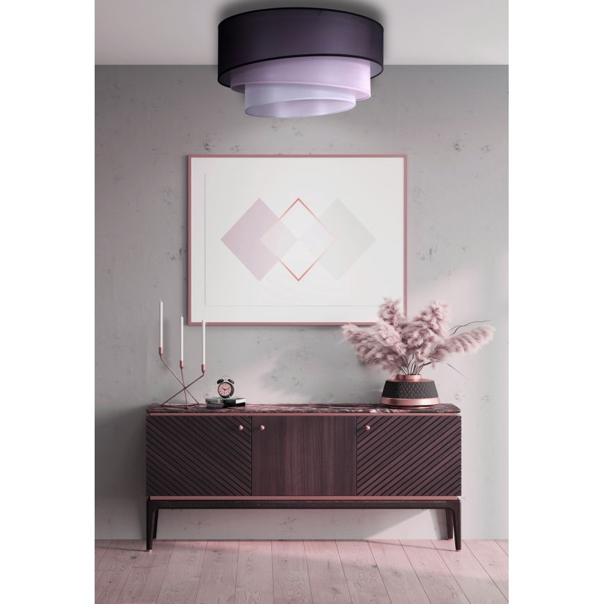 Duolla - Mennyezeti lámpa TRIO 1xE27/15W/230V á. 45 cm fekete/rózsaszín/ezüst