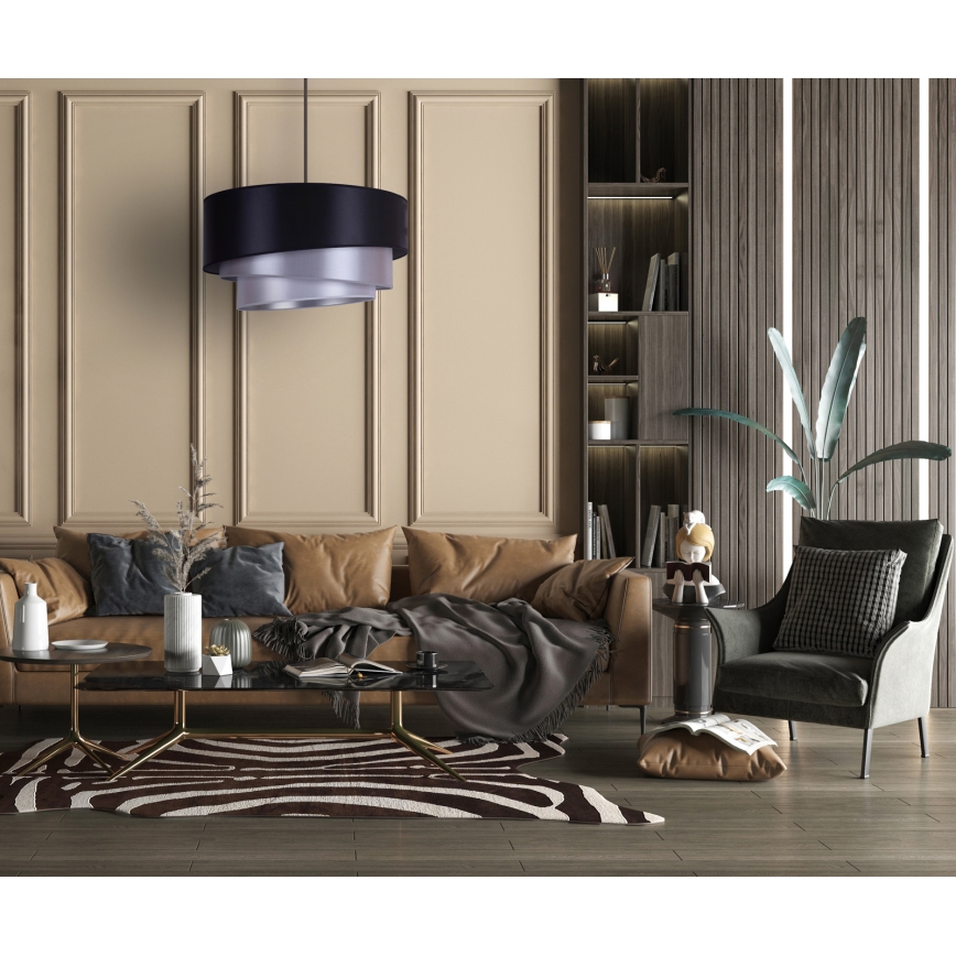 Duolla - Mennyezeti lámpa TRIO 1xE27/15W/230V átm. 60 cm kék/ezüst