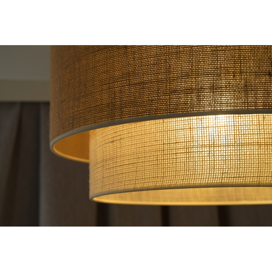 Duolla - Mennyezeti lámpa YUTE BOHO 3xE27/15W/230V átm. 60 cm barna/krémes