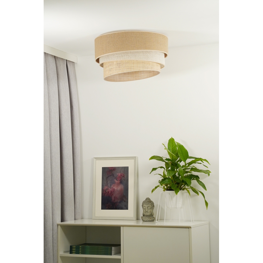 Duolla - Mennyezeti lámpa YUTE TRIO 1xE27/15W/230V átm. 45 cm barna/szürke/bézs
