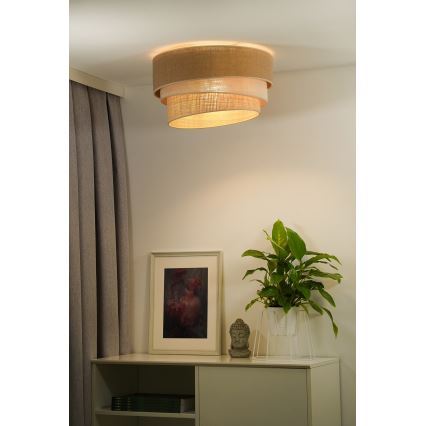 Duolla - Mennyezeti lámpa YUTE TRIO 3xE27/15W/230V átm. 60 cm barna/szürke/bézs