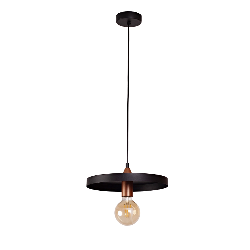 Duolla - Zsinóros függeszték IRONLINE 1xE27/15W/230V átm. 30 cm fekete/rézszínű
