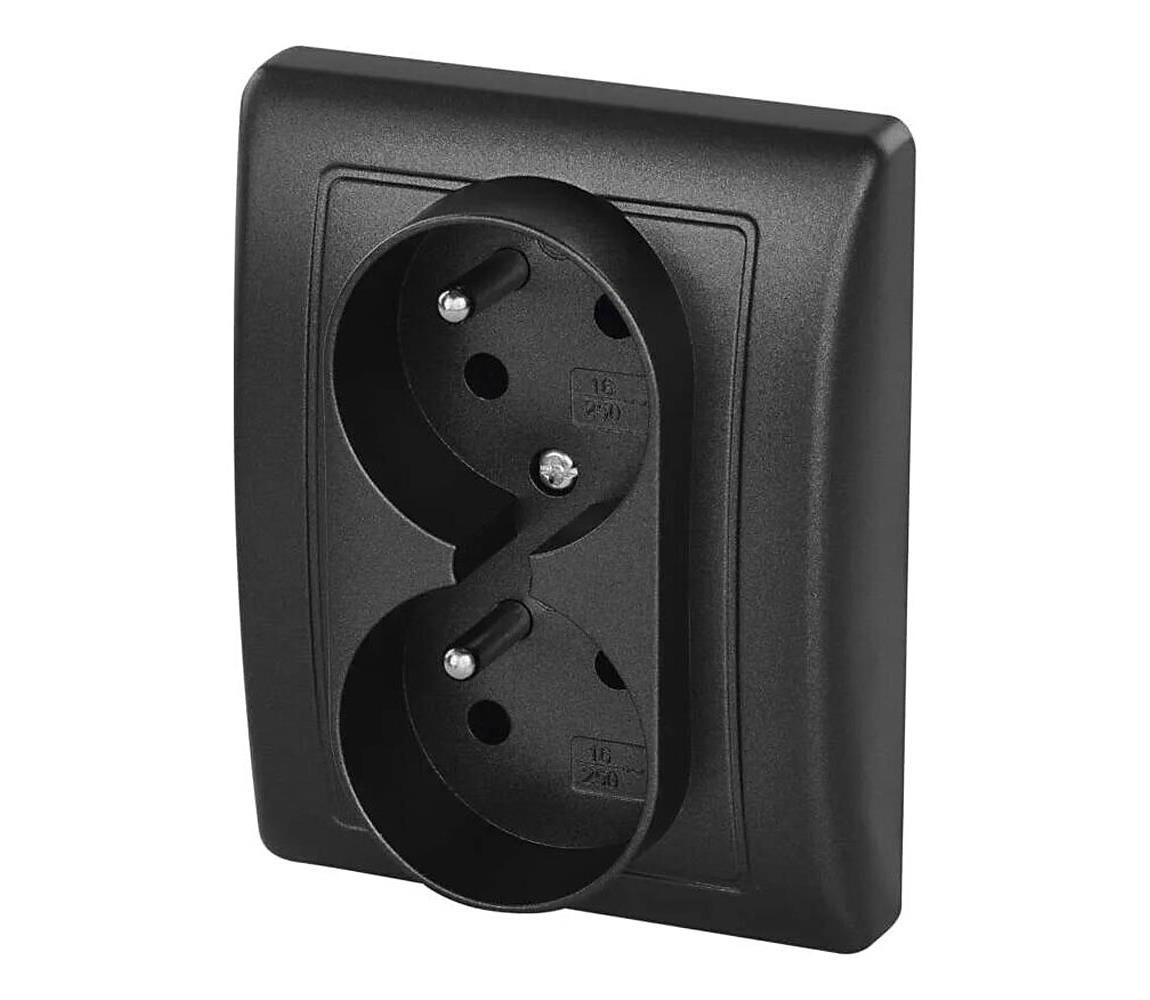 Dupla otthoni aljzat 250V/16A antracit A6001.3