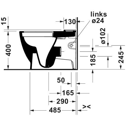 Duravit 20600900002 - D-CODE kombinált WC, kerámia/fényes fehér
