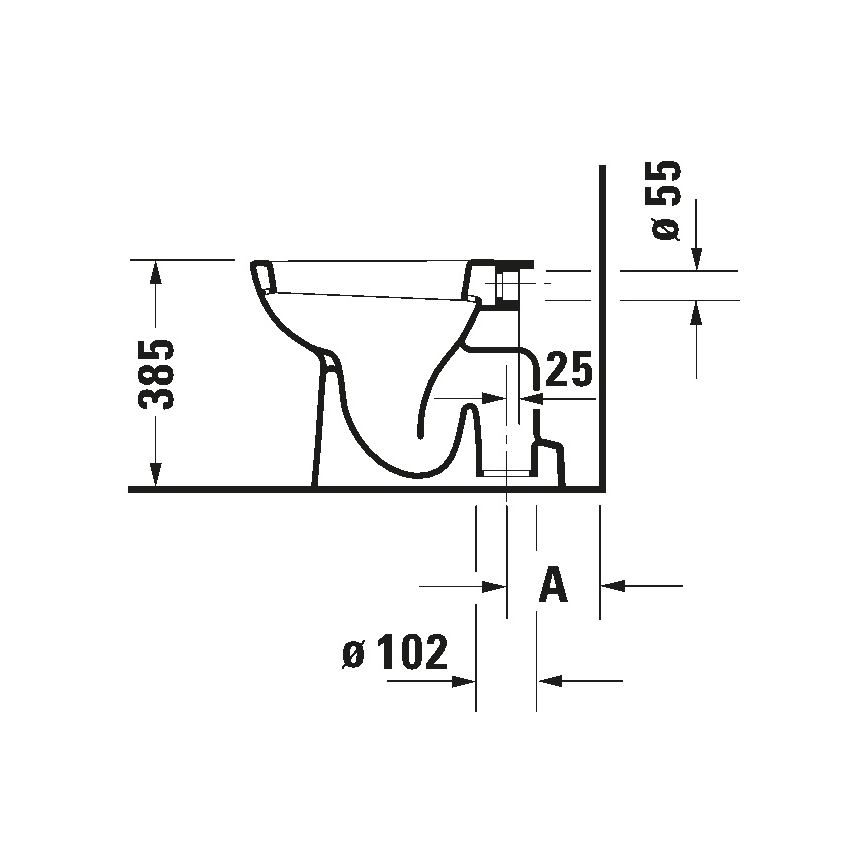 Duravit 21100100002 - D-CODE álló WC, kerámia, fényes fehér