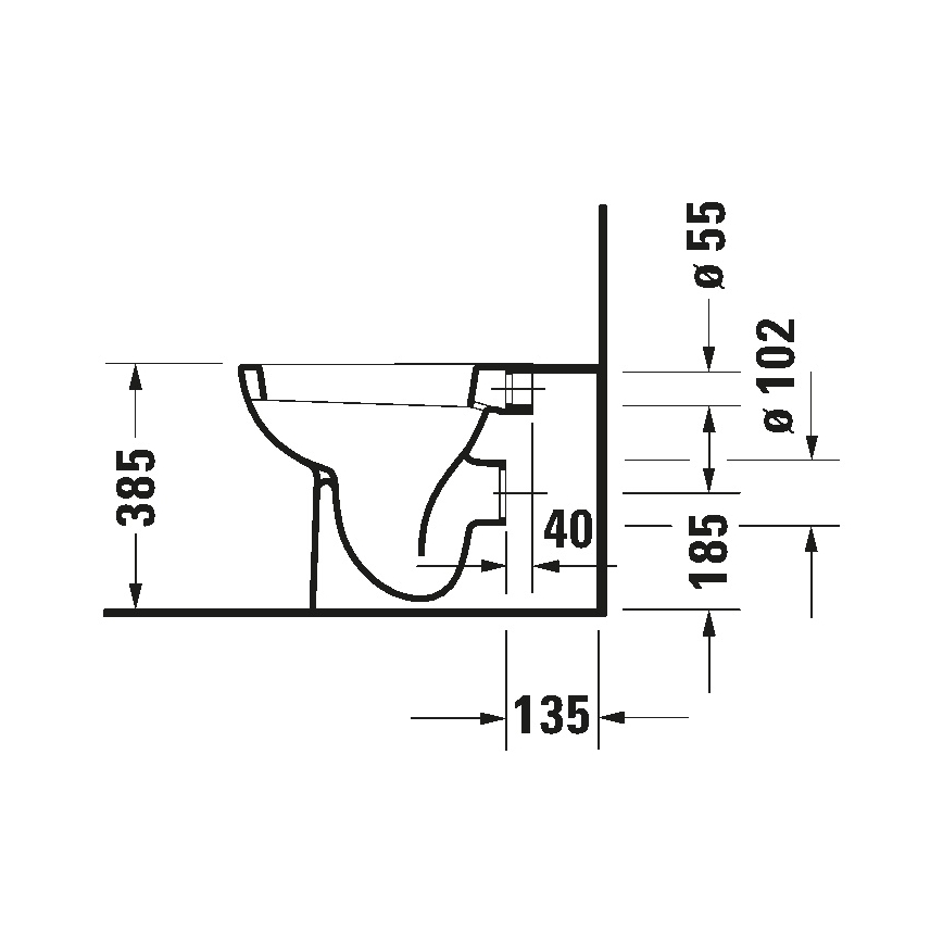Duravit 21150900002 - Padlóra szerelhető WC D-CODE kerámia/fényes fehér