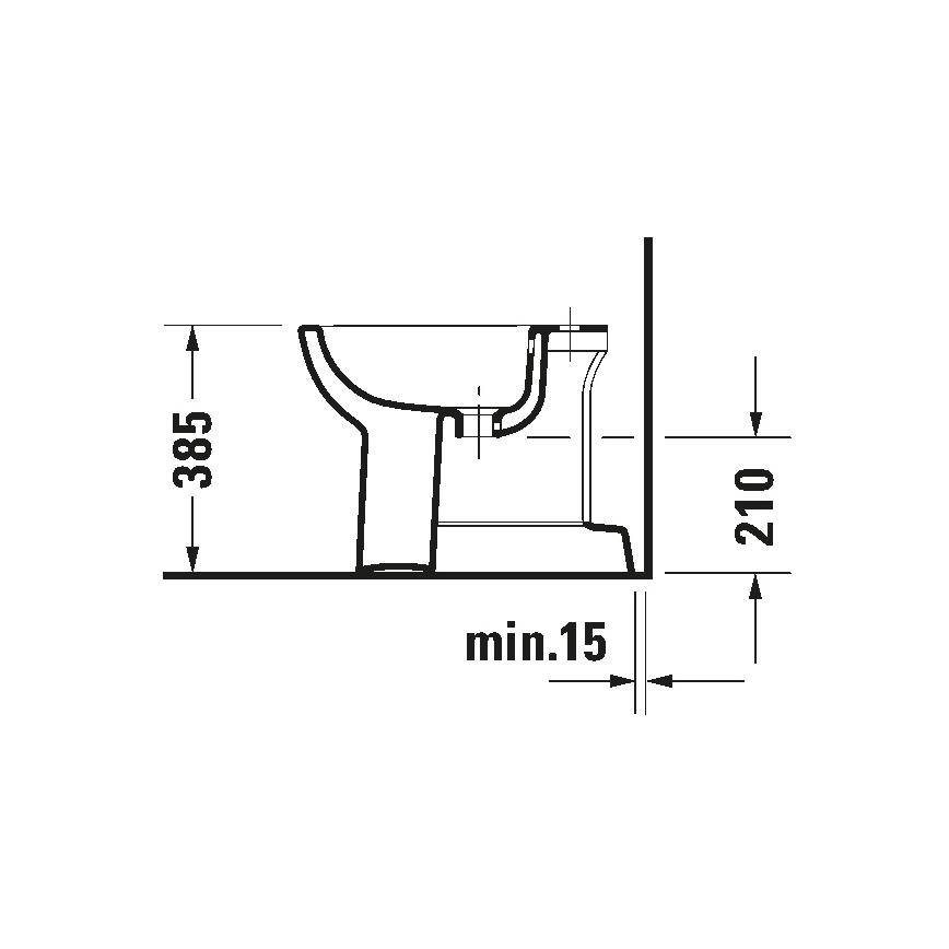 Duravit 22371000002 - Álló bidé D-CODE 35,5x52,5 cm kerámia/fényes fehér