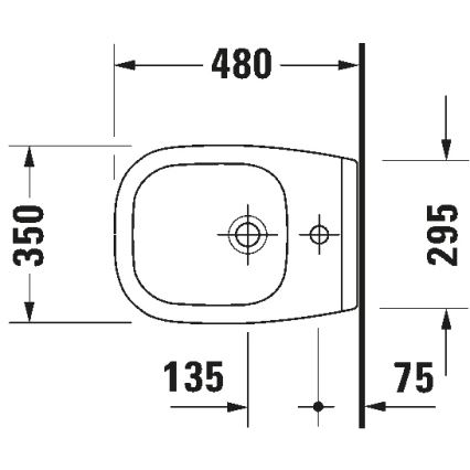 Duravit 22371500002 - Falra szerelhető bidé D-CODE kerámia/fényes fehér