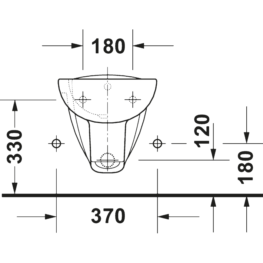 Duravit 22571500002 - Falra szerelhető bidé D-CODE kerámia/fényes fehér