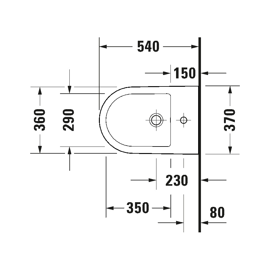 Duravit 2294150000 - D-NEO függesztett bidé, kerámia/fényes fehér