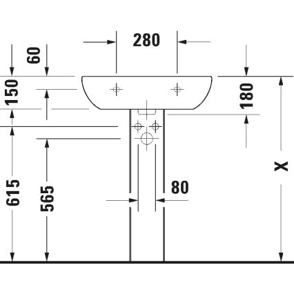 Duravit 23106000002 - D-CODE falra szerelhető mosdó 60x46 cm, kerámia, fényes fehér