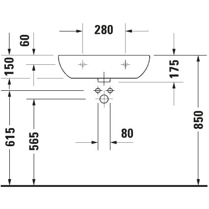 Duravit 23116000702 - Függesztett mosdó D-CODE 60 x 46 cm, kerámia, fényes fehér