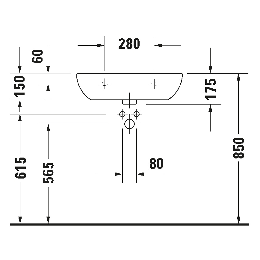 Duravit 23116000702 - Függesztett mosdó D-CODE 60 x 46 cm, kerámia, fényes fehér