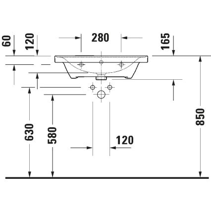 Duravit 2367650060 - Falra szerelhető D-NEO mosdó 65x48 cm, kerámia/magasfényű fehér
