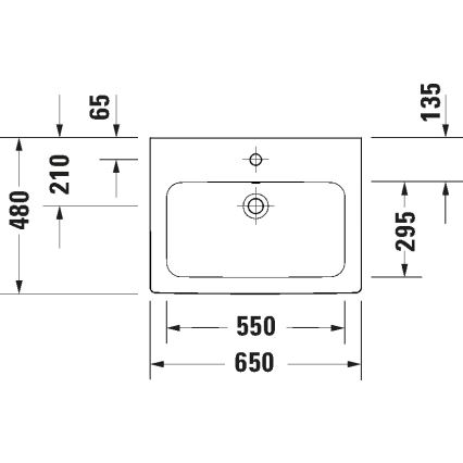 Duravit 23996500002 - D-CODE függesztett mosdó 65x48 cm kerámia/fényes fehér