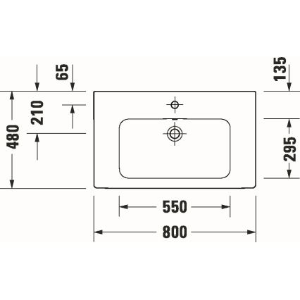 Duravit 23998000002 - Falra szerelhető mosdó D-CODE 80x48 cm kerámia/fényes fehér