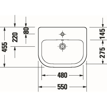 Duravit 24035500002 - Süllyesztett mosdó D-CODE 55x45,5 cm kerámia/fényes fehér