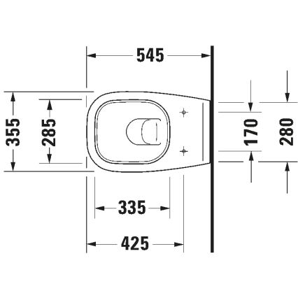 Duravit 25350900002 - Függesztett WC D-CODE kerámia/fényes fehér