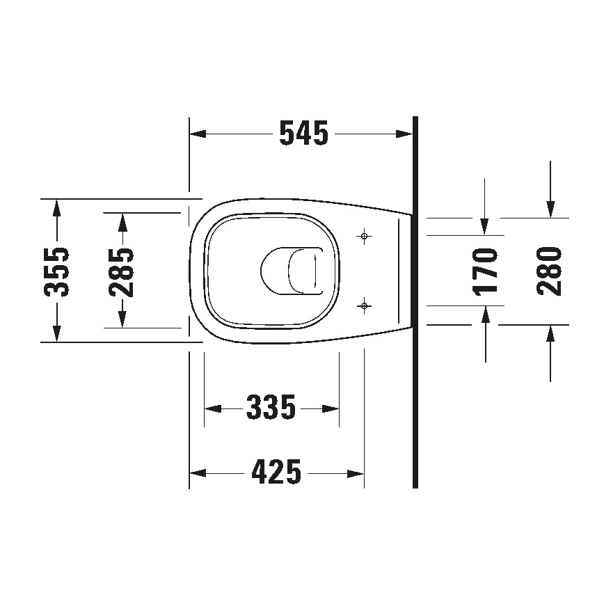 Duravit 25350900002 - Függesztett WC D-CODE kerámia/fényes fehér