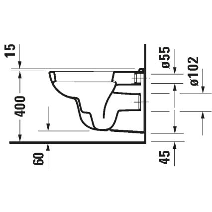 Duravit 25350900002 - Függesztett WC D-CODE kerámia/fényes fehér
