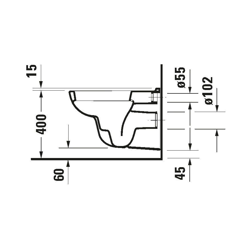Duravit 25350900002 - Függesztett WC D-CODE kerámia/fényes fehér