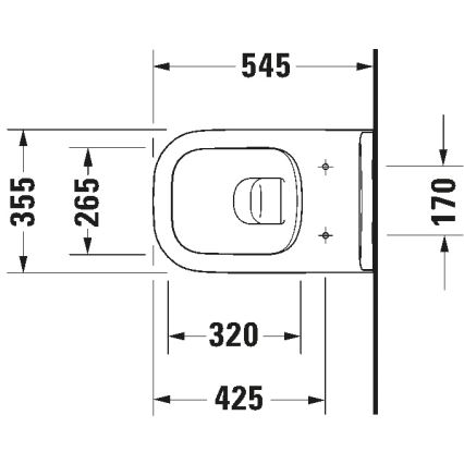 Duravit 25700920002 - Függesztett perem nélküli WC D-CODE kerámia/fényes fehér