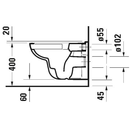 Duravit 25700920002 - Függesztett perem nélküli WC D-CODE kerámia/fényes fehér