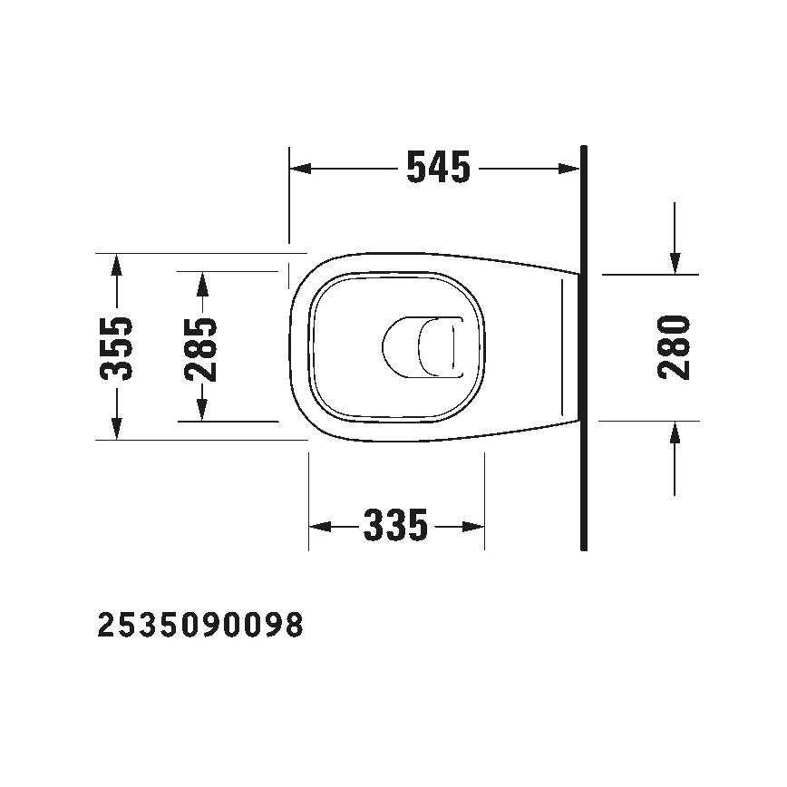 Duravit 45351900A1 - Fali WC D-CODE, WC-ülőkével, kerámia, fényes fehér