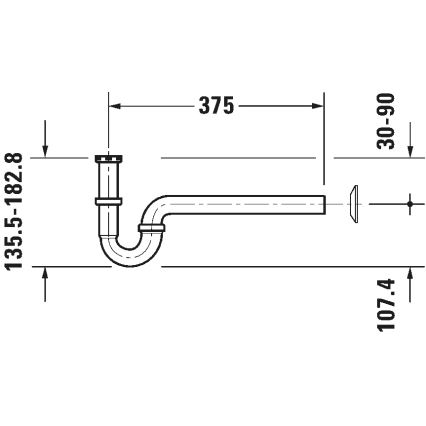 Duravit 50260000 - UNIVERSAL mosdószifon, fényes króm
